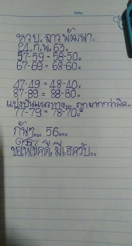 แนวทางหวยลาว 24/2/63 ชุดที่6