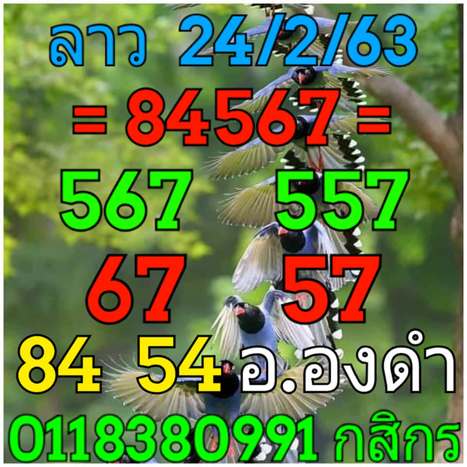 แนวทางหวยลาว 24/2/63 ชุดที่8