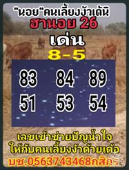 แนวทางหวยฮานอย 26/2/63 ชุดที่6