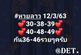 แนวทางหวยลาว 12/3/63 ชุดที่3