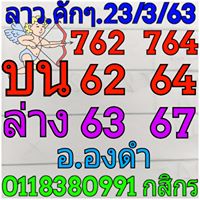 แนวทางหวยลาว 23/3/63 ชุดที่8