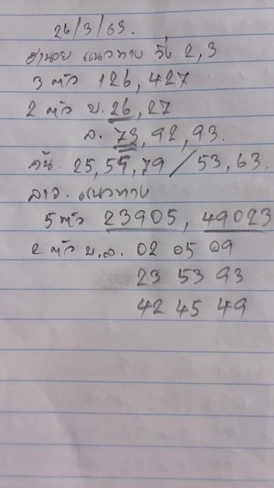 แนวทางหวยลาว 26/3/63 ชุดที่9