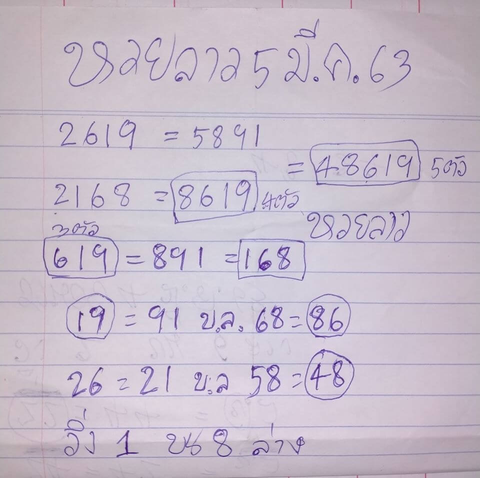 แนวทางหวยลาว 5/3/63 ชุดที่12