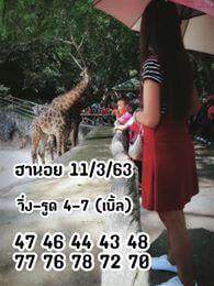 แนวทางหวยฮานอย 11/3/63 ชุดที่2