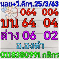 แนวทางหวยฮานอย 25/3/63 ชุดที่1