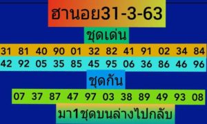 แนวทางหวยฮานอย 31/3/63 ชุดที่11