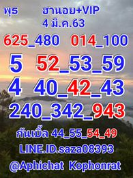 แนวทางหวยฮานอย 4/3/63 ชุดที่6