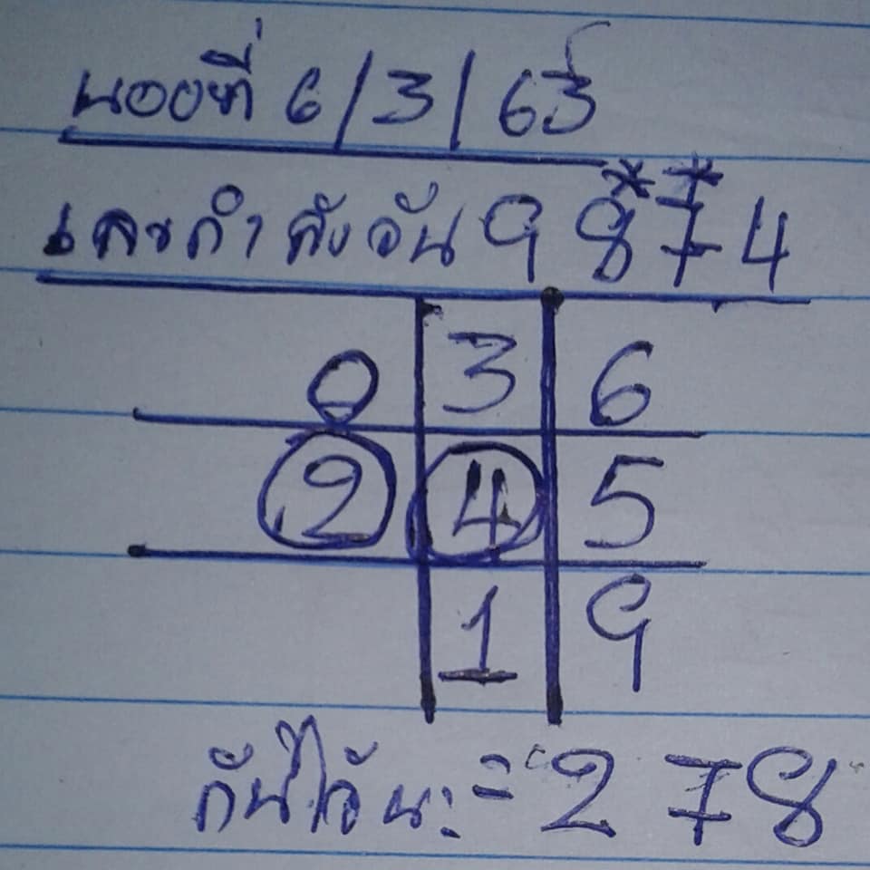 แนวทางหวยฮานอย 6/3/63 ชุดที่9