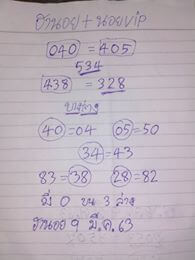 แนวทางหวยฮานอย 9/3/63 ชุดที่5
