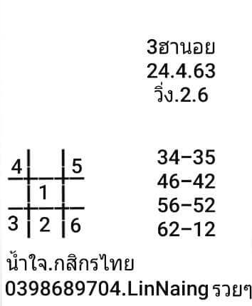 แนวทางหวยฮานอย 24/4/63 ชุด9