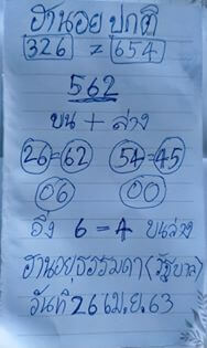 แนวทางหวยฮานอย 26/4/63 ชุดที่5