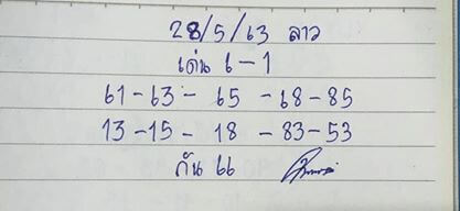 แนวทางหวยลาว 28/5/63 ชุดที่20