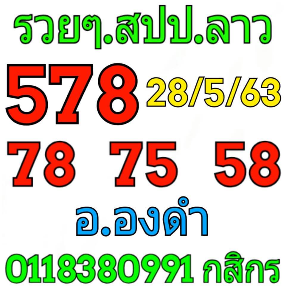 แนวทางหวยลาว 28/5/63 ชุดที่10