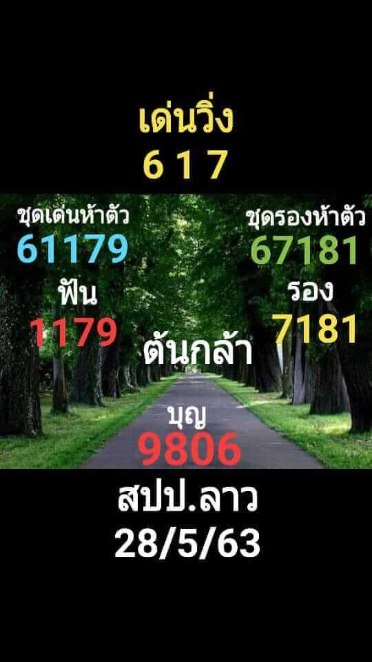 แนวทางหวยลาว 28/5/63 ชุดที่18