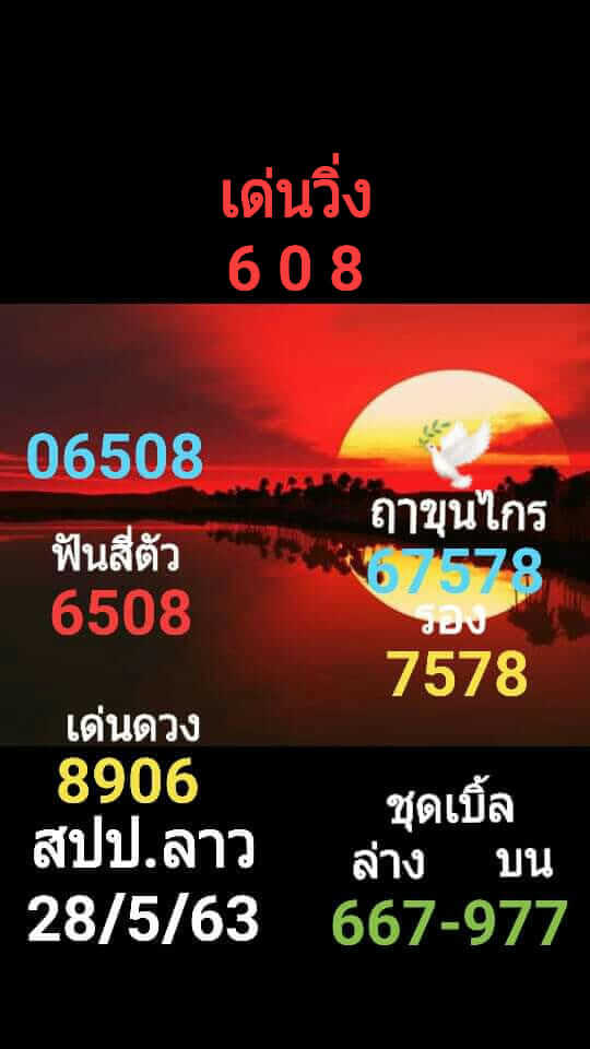 แนวทางหวยลาว 28/5/63 ชุดที่15