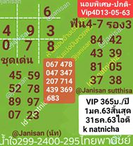 แนวทางหวยฮานอย 13/5/63 ชุดที่5