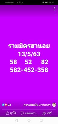 แนวทางหวยฮานอย 13/5/63 ชุดที่7