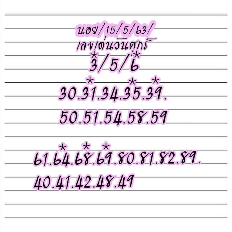 แนวทางหวยฮานอย 15/5/63 ชุดที่ 12