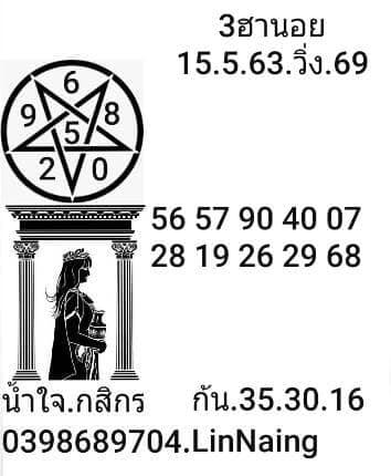 แนวทางหวยฮานอย 15/5/63 ชุดที่ 16