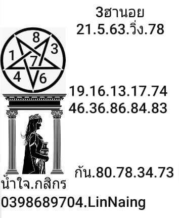 แนวทางหวยฮานอย 21/5/63 ชุดที่9