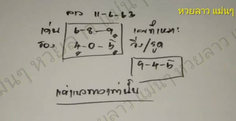 แนวทางหวยลาว 11/6/63 ชุดที่8