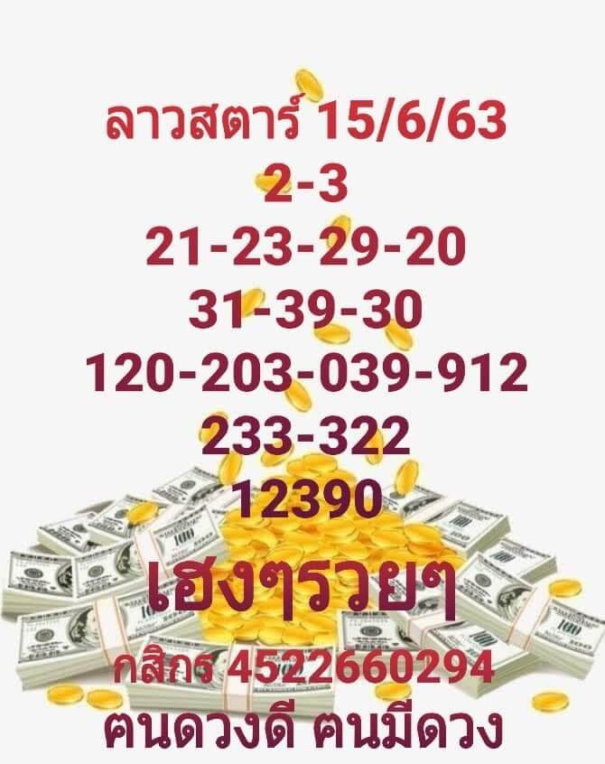 แนวทางหวยลาว 15/6/63 ชุดที่3