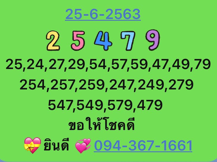 แนวทางหวยลาว 25/6/63 ชุดที่ 5