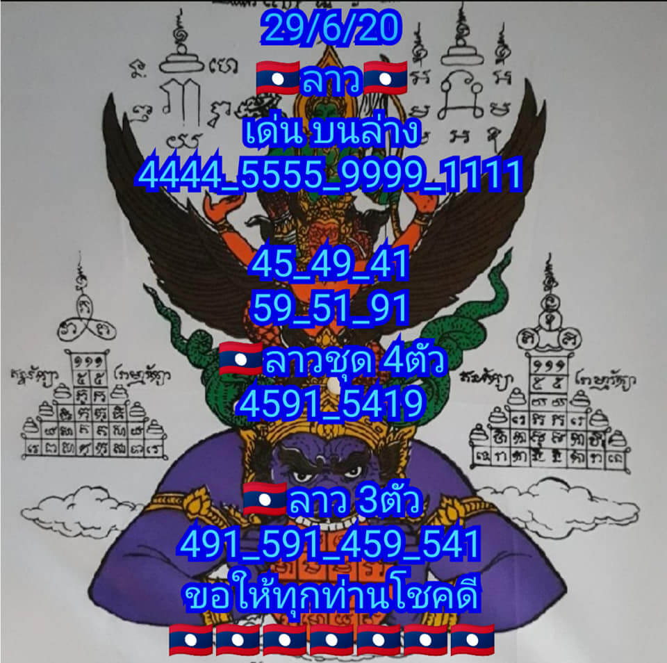 แนวทางหวยลาว 29/6/63 ชุดที่13