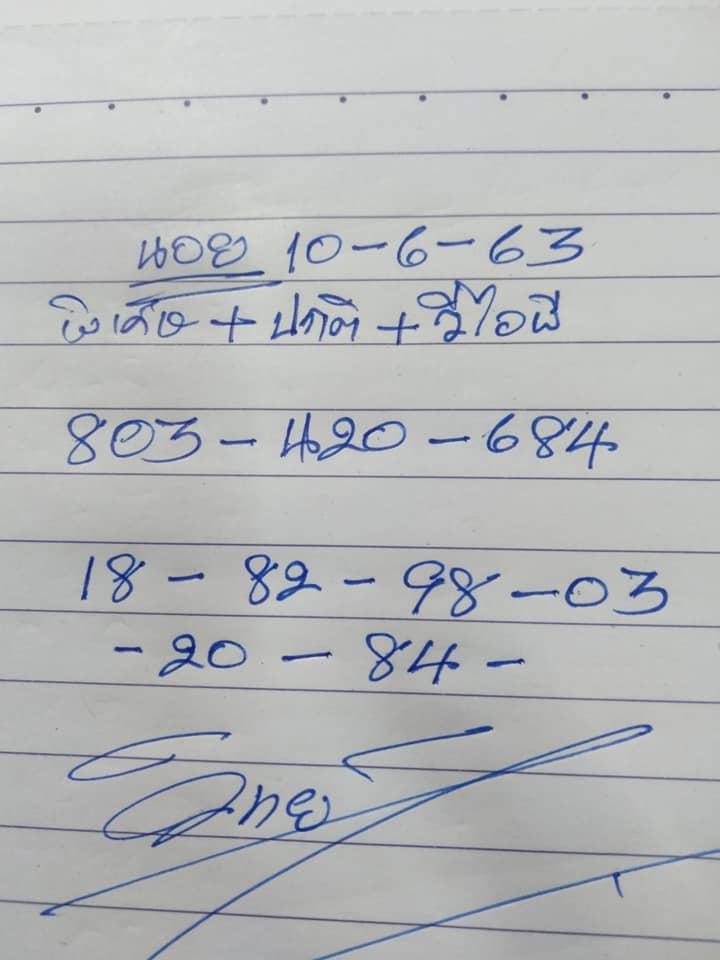 แนวทางหวยฮานอย 10/6/63 ชุดที่3