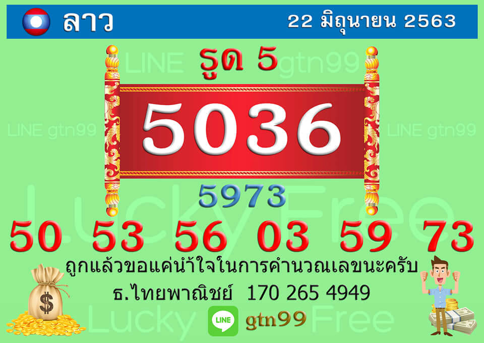 แนวทางหวยลาว 22/6/63 ชุดที่8