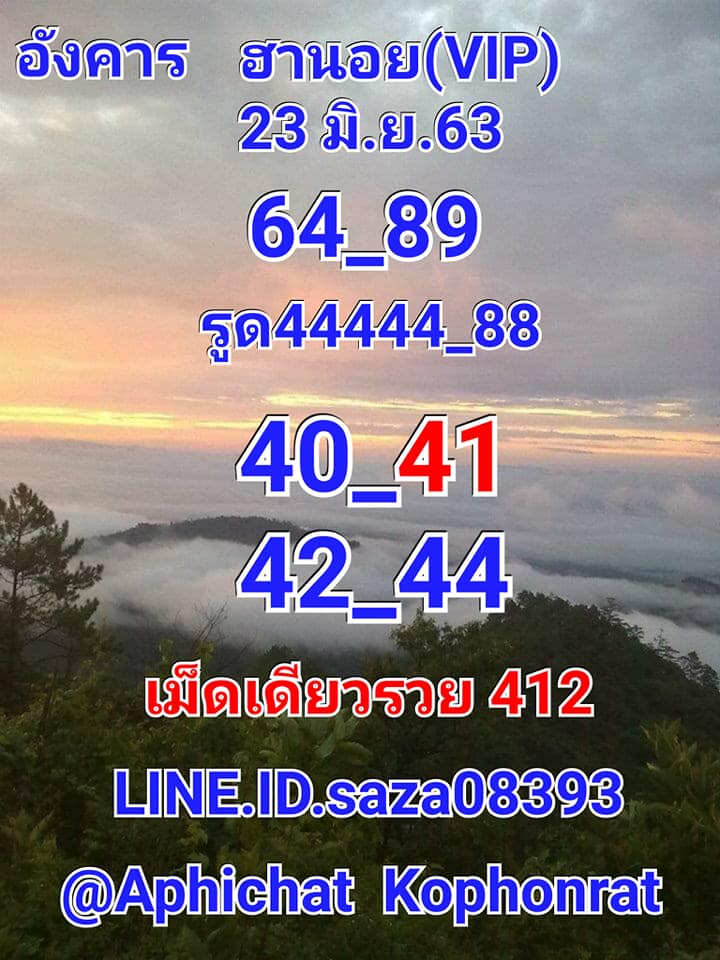 แนวทางหวยฮานอย 23/6/63 ชุดที่4