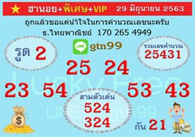 แนวทางหวยฮานอย 29/6/63 ชุดที่8