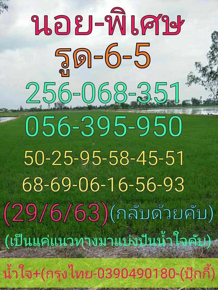 แนวทางหวยฮานอย 29/6/63 ชุดที่3