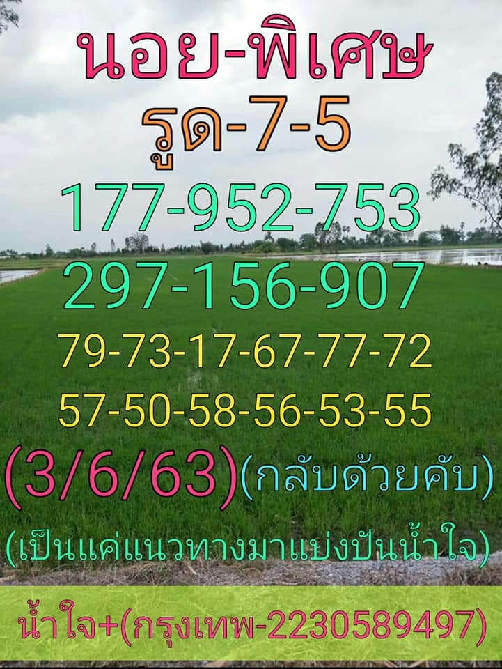 แนวทางหวยฮานอย 3/6/63 ชุดที่10