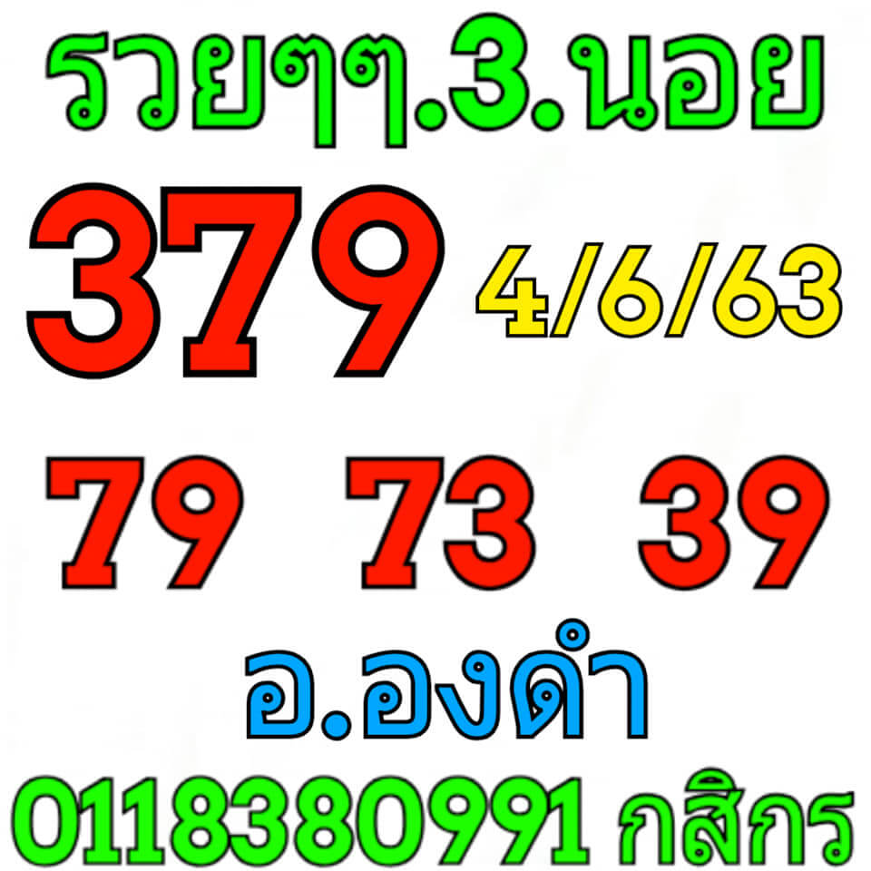 แนวทางหวยฮานอย 4/6/63 ชุดที่1