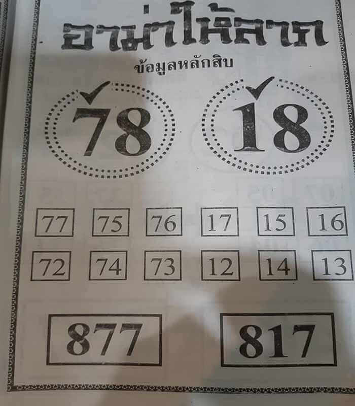 หวยอาม่าให้ลาภ 16/7/63