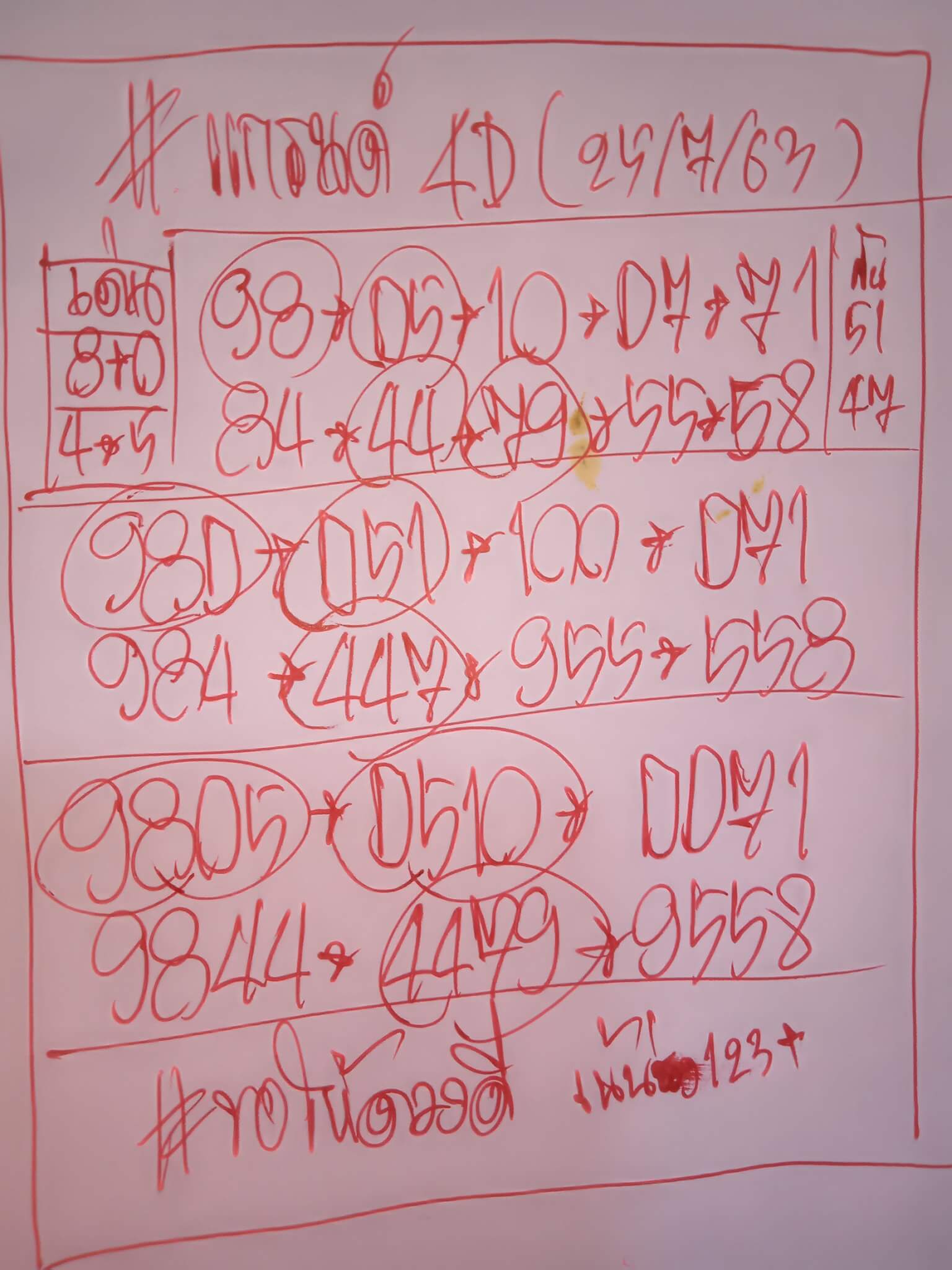 แนวทางหวยมาเลย์ 25/7/63 ชุดที่1