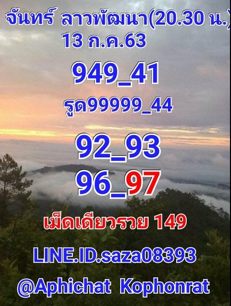 แนวทางหวยลาว 13/7/63 ชุดที่1