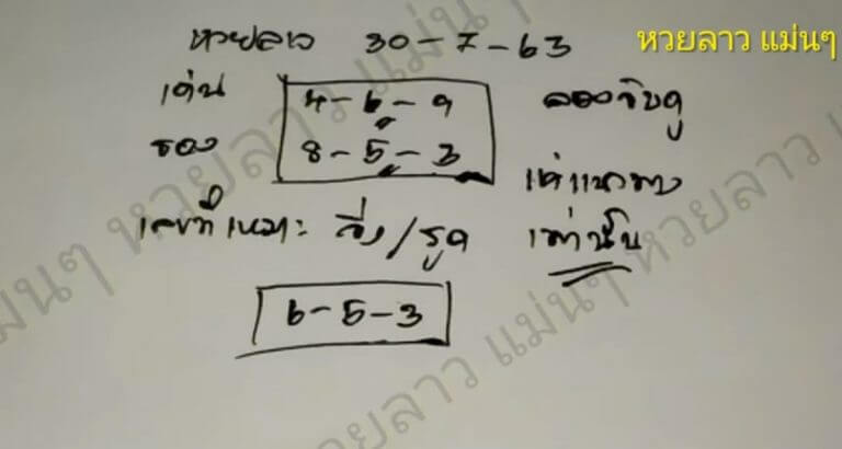 แนวทางหวยลาว 30/7/63 ชุดที่17