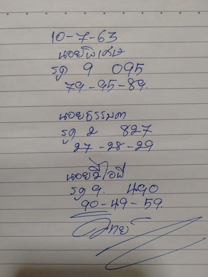 แนวทางหวยฮานอย 10/7/63 ชุดที่7