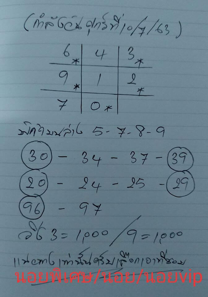 แนวทางหวยฮานอย 10/7/63 ชุดที่9