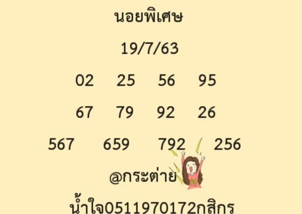 แนวทางหวยฮานอย 19/7/63 ชุดที่3