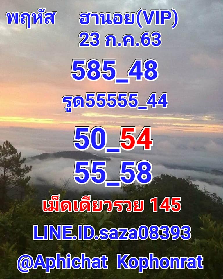 แนวทางหวยฮานอย 23/7/63 ชุดที่9