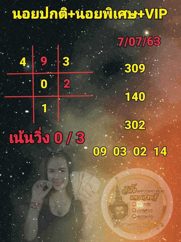 แนวทางหวยฮานอย 7/7/63 ชุดที่2