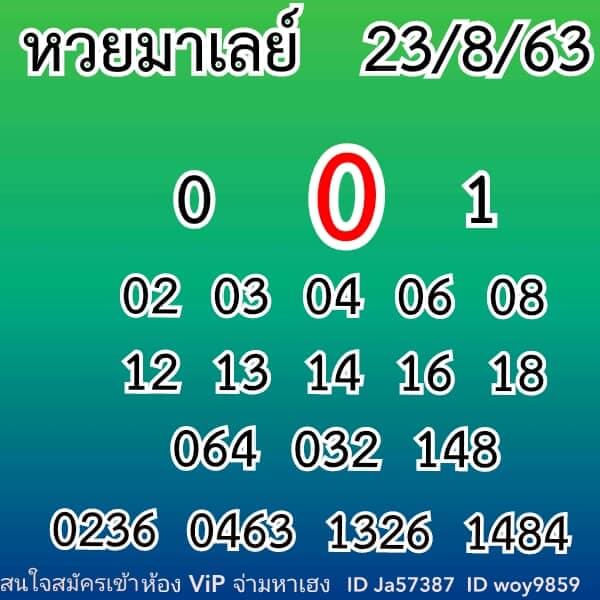 แนวทางหวยมาเลย์ 23/8/63 ชุดที่6