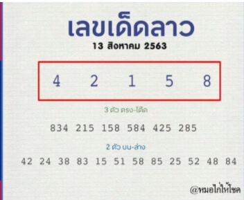 แนวทางหวยลาว 13/8/63 ชุดที่19