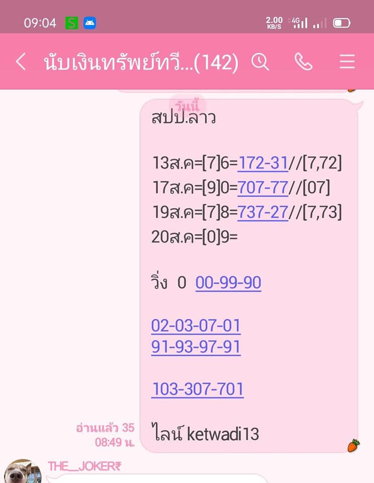 แนวทางหวยลาว 20/8/63 ชุดที่2