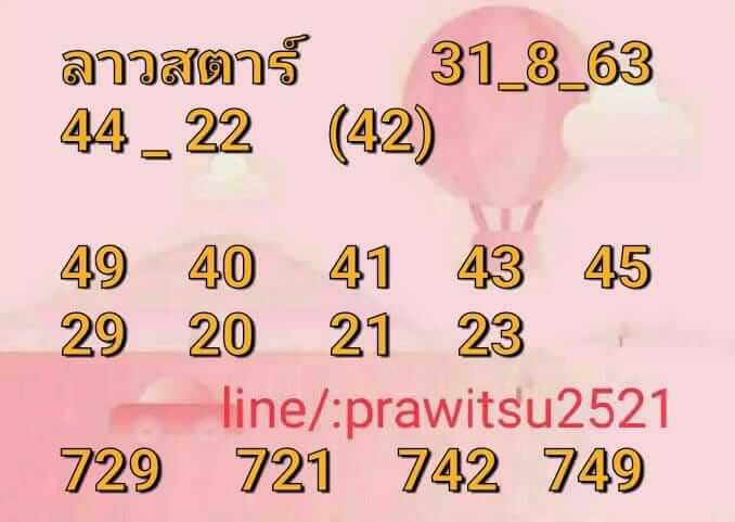 แนวทางหวยลาว 31/8/63 ชุดที่2