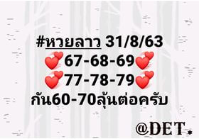 แนวทางหวยลาว 31/8/63 ชุดที่3