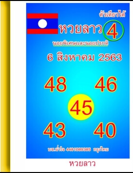 แนวทางหวยลาว 6/8/63 ชุดที่1